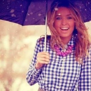 J. Crew navy gingham shirt