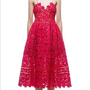 Self-portrait red azaelea dress