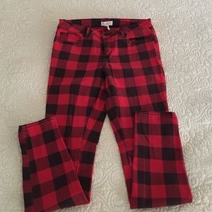 Buffalo plaid jeans