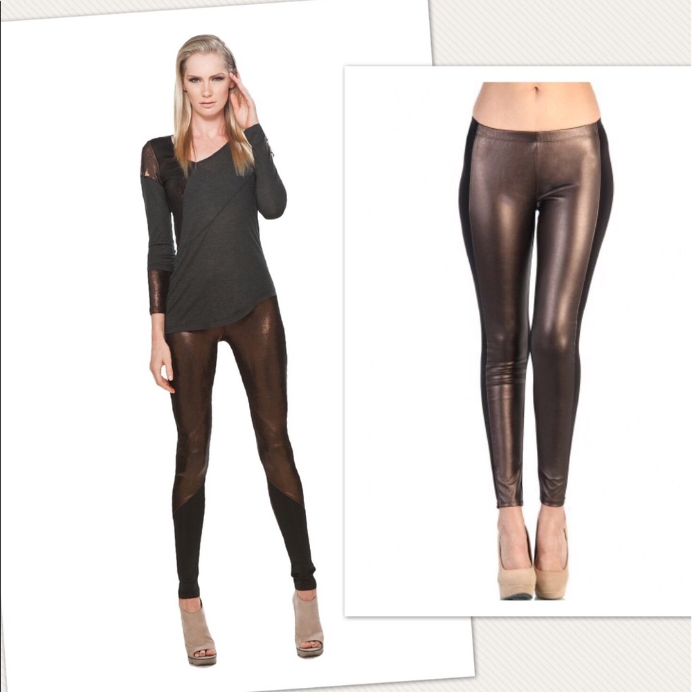 Clearance!! Leather Leggings with Zipper Detail