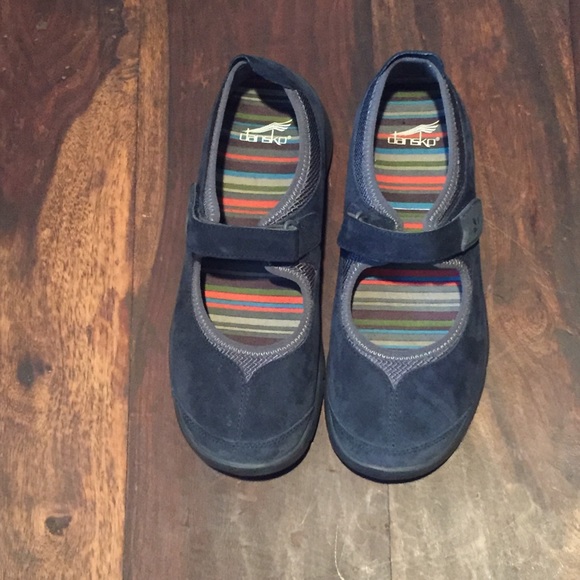 Blue suede Mary Janes