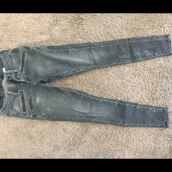 Dark Grey Lucky Brand Zipper Jeans