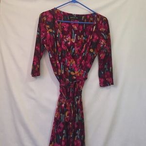 Jones New York floral watercolor wrap dress