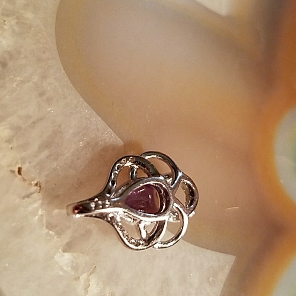 Silver amethyst & diamond necklace NWOT - Picture 7 of 7