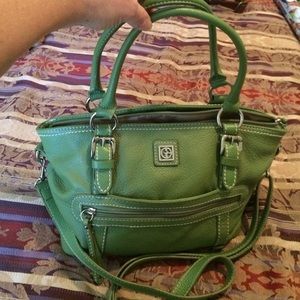 Green leather Giani Bernini satchel