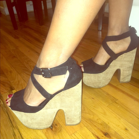 Topshop Black wedge sandals