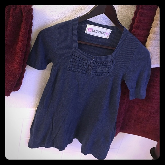 Beautees Lightweight Short Sleeve Sweater