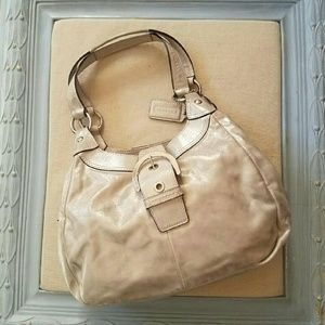 Coach white metallic authentic