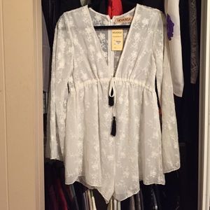 White long sleeve romper