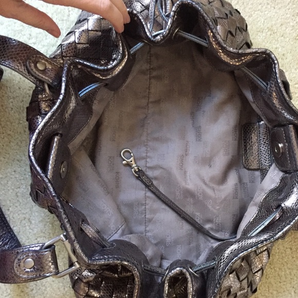 Michael Kors Gunmetal Woven Handbag - Picture 3 of 4