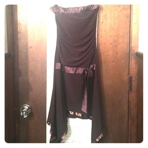 Strapless brown dress