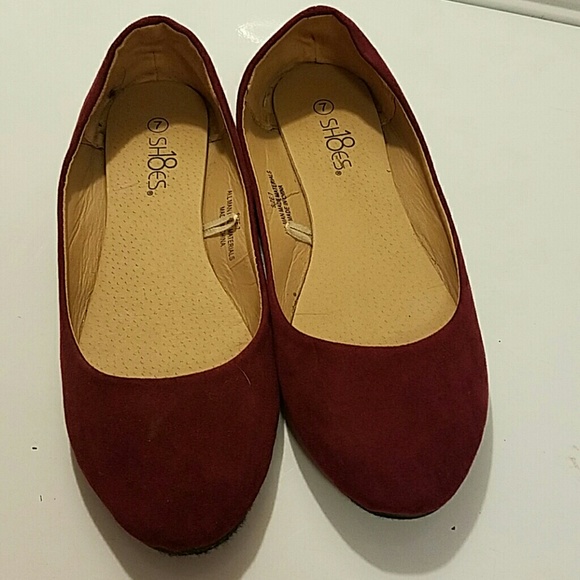 Suede flats, burgandy