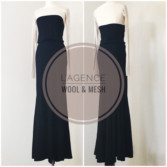 L'AGENCE Dresses & Skirts - ❌SOLD!❌L'AGENCE Wool Maxi Dress nude mesh sleeves