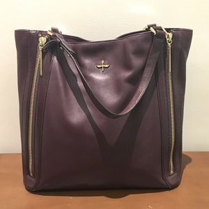 Pour La Victoire Nouveau leather tote Plum