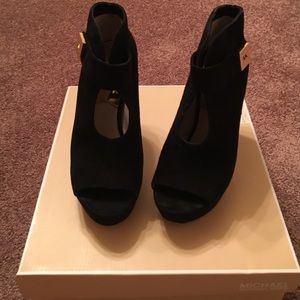 Michael Kors Black Suede Booties size 9