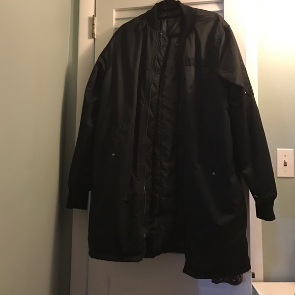 H&M long oversized bomber jacket