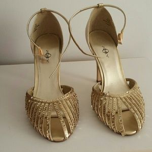 Gold sequin high heels