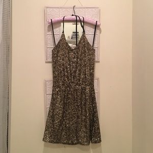 Halter top gold sequin dress