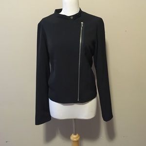Black fabric moto jacket