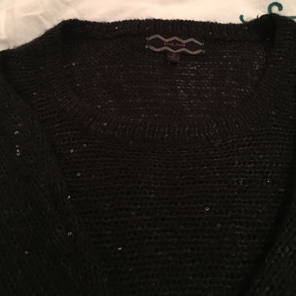 3/4 sleeve sequin holiday sweater - Picture 2 of 3