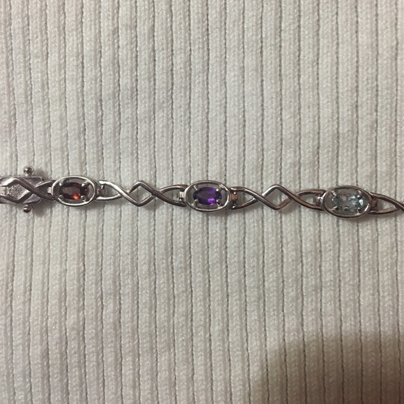 Jeweled sterling silver bracelet