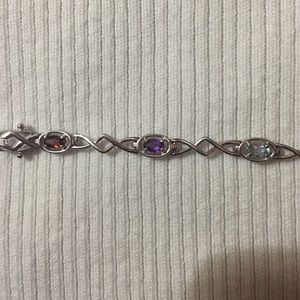 Jeweled sterling silver bracelet