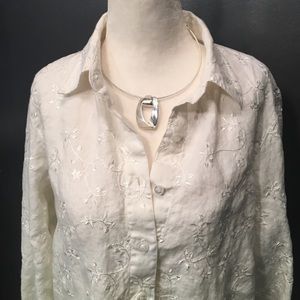 Talbots Petites 100% Linen Blouse!
