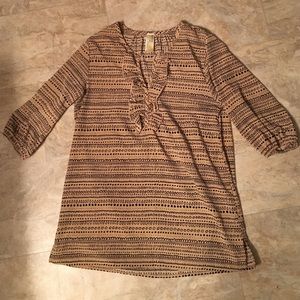 Printed neutral three quarter length blouse Printed neutral three quarter length blouse