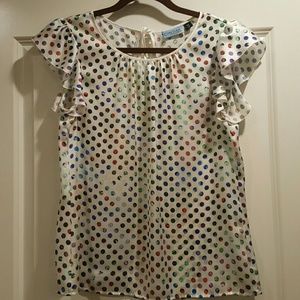 Cynthia Rowley Ruffle Sleeve Top