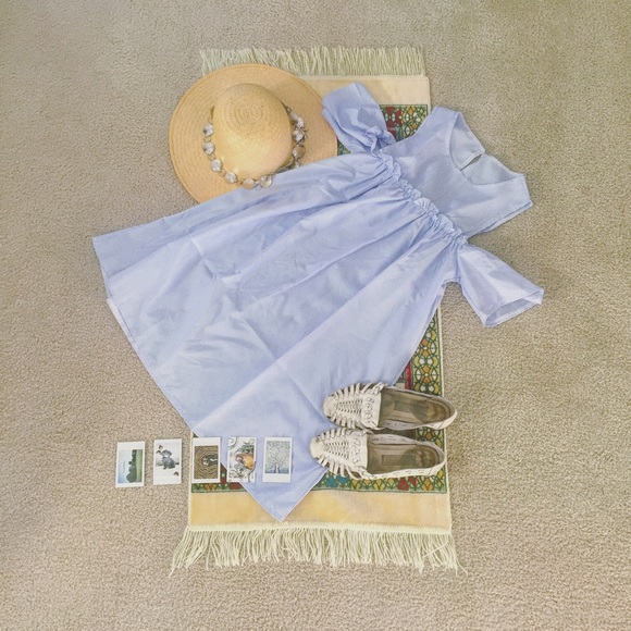 Shein Dresses & Skirts - ✨ HP ✨ Pinstripe Cold Shoulder Summer Baby Dress •