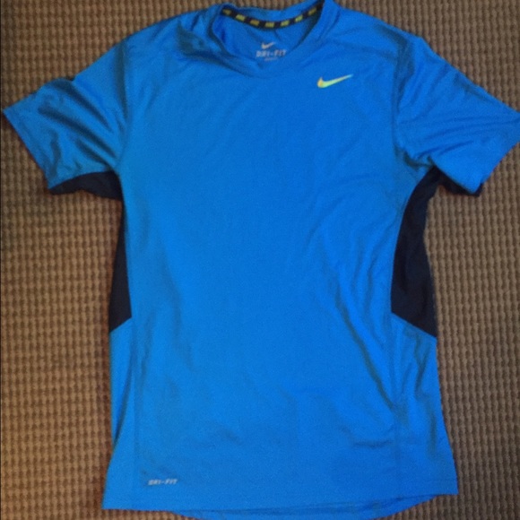 navy blue nike dri fit shirt