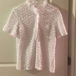 Tory Burch white lace tunic