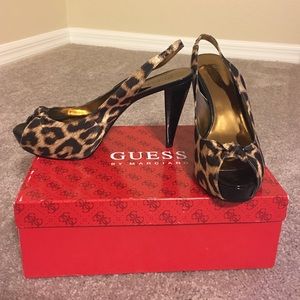 Leopard print Guess by Marciano platforms.