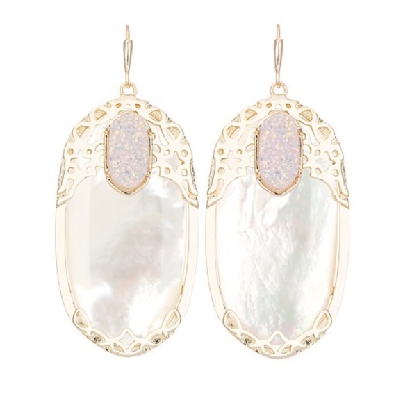 Deva Statement Earrings In Ivory Pearl