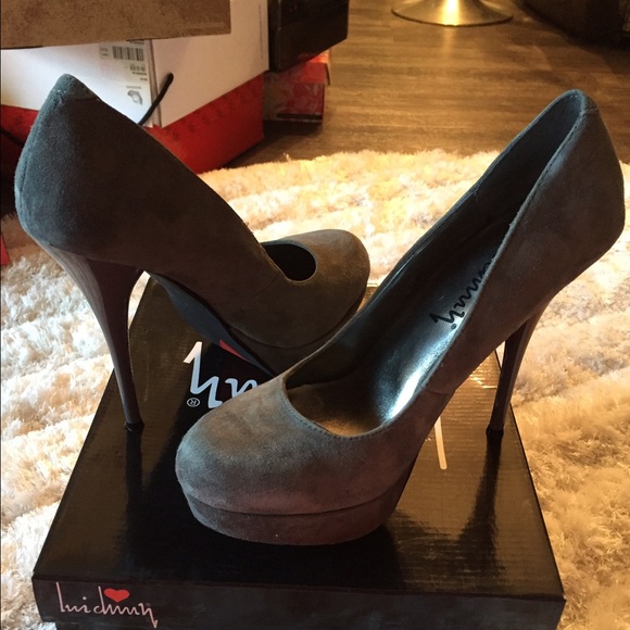 Gray Suede Luichiny Platform Heels