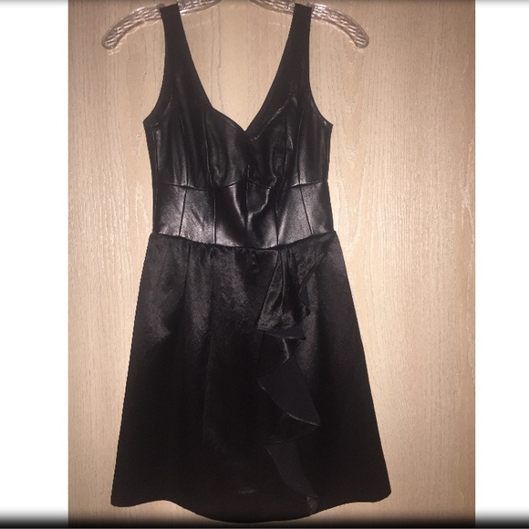 Nanette Lepore Leather/Silk Cocktail Dress - Picture 2 of 3