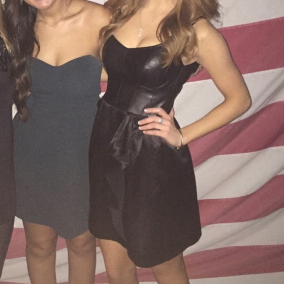 Nanette Lepore Leather/Silk Cocktail Dress - Picture 3 of 3