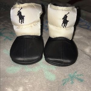 Black and white ralph lauren layette albirta boots