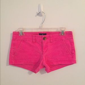 hot pink american eagle shorts