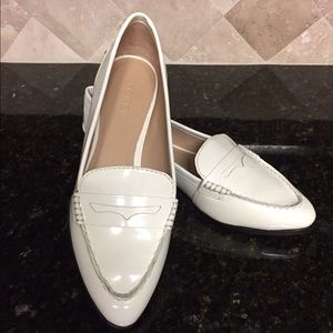 White Leather JCrew Loafers