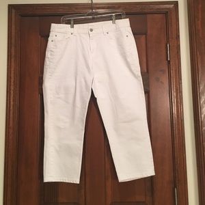 Loft size 12 curvy crop white jeans