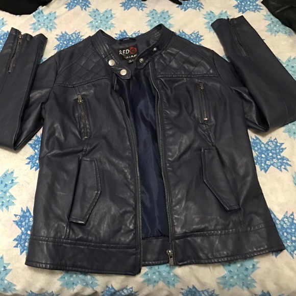 Red Snap navy leather jacket