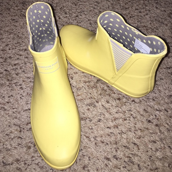 yellow rain booties