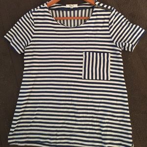Madewell navy and white striped top