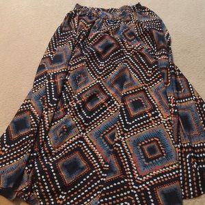 Tribal Print Maxi Skirt