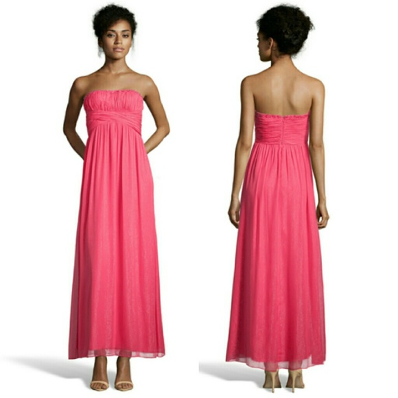 AIDAN MATTOX PINK CHIFFON STRAPLESS FORMAL DRESS
