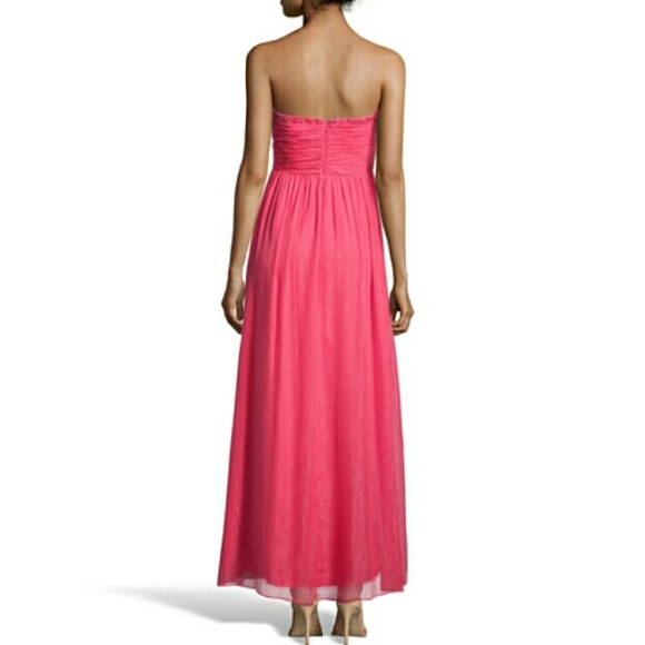 AIDAN MATTOX PINK CHIFFON STRAPLESS FORMAL DRESS
