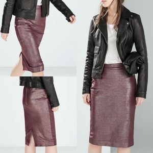 Zara Metallic Pencil Skirt