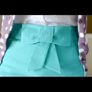 J Crew Tiffany Blue pencil skirt with bow, sz 0