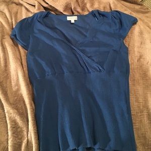 Really cute faux wrap sweater, stretchy